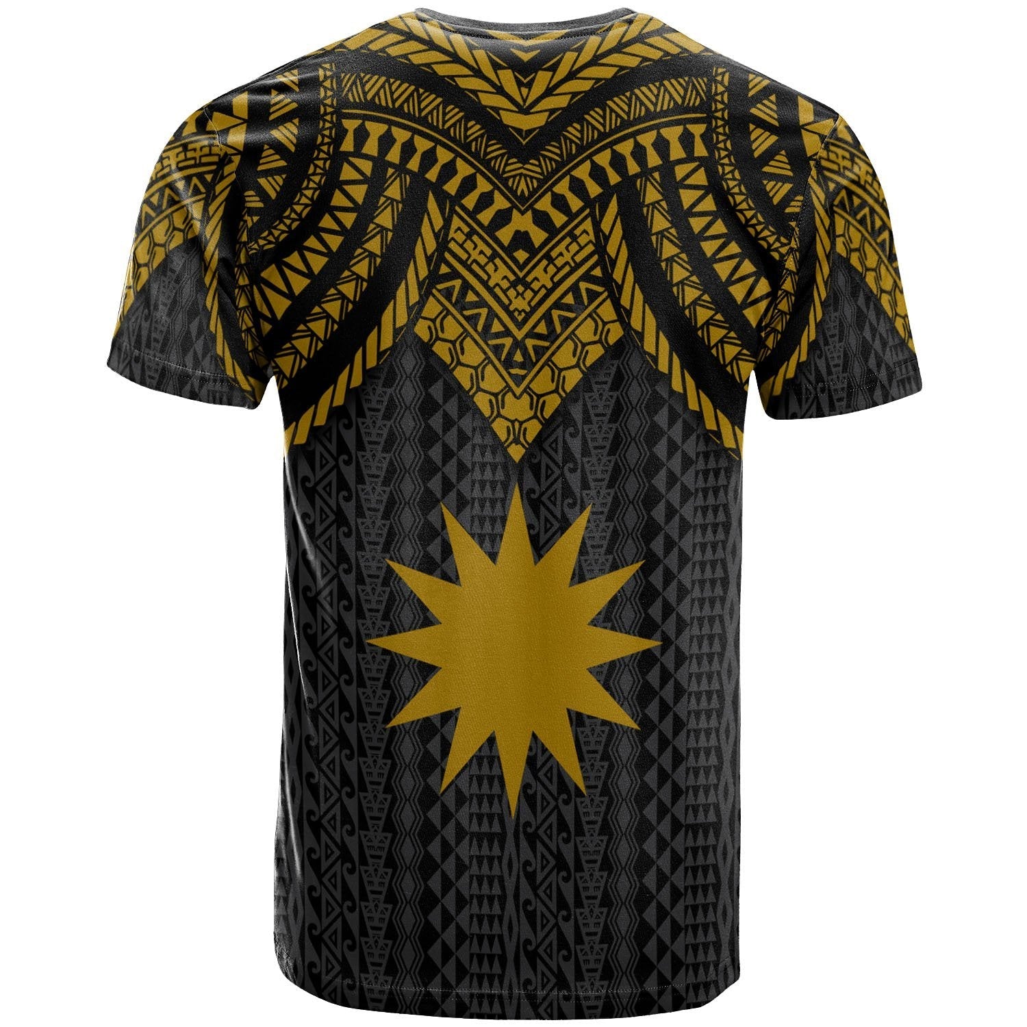 Vibe Hoodie Nauru T shirt - Polynesian Armor Style Gold - Vibe Hoodie Shop