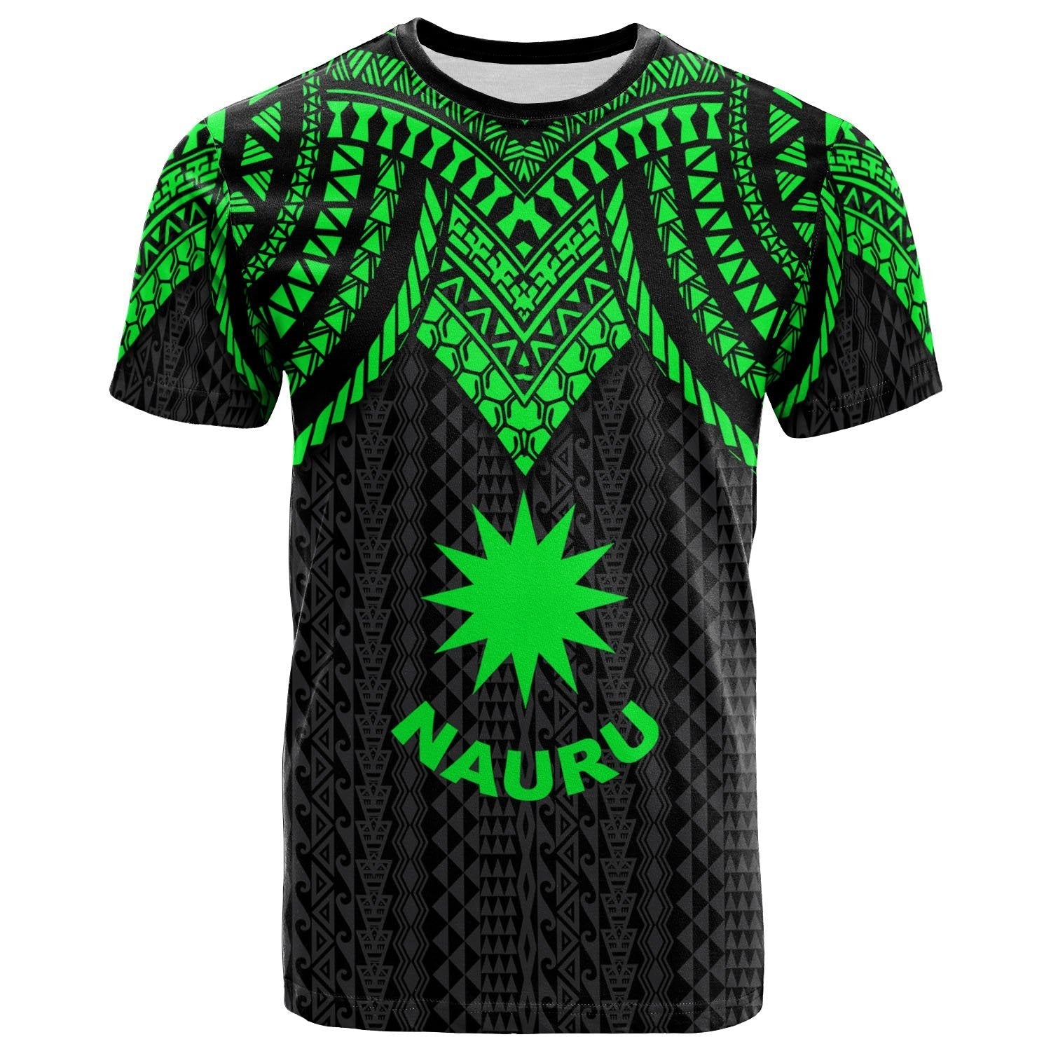 Vibe Hoodie Nauru T shirt - Polynesian Armor Style Green - Vibe Hoodie Shop