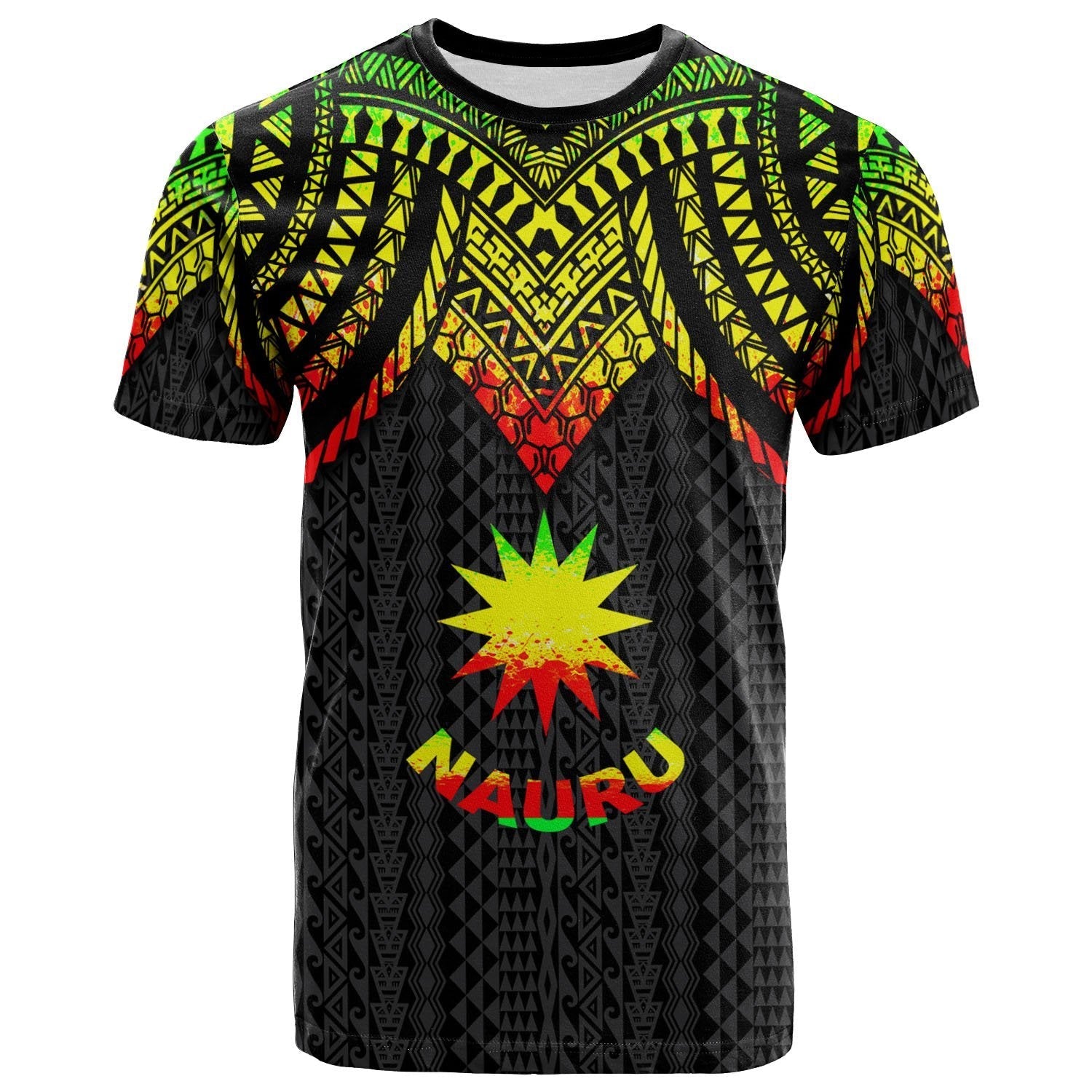 Vibe Hoodie Nauru T shirt - Polynesian Armor Style Reagge - Vibe Hoodie Shop