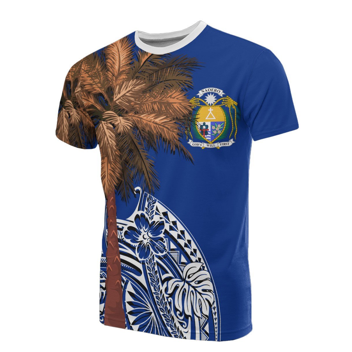 Vibe Hoodie Nauru Islands All T shirt - Polynesian Palm Tree Flag - Vibe Hoodie Shop