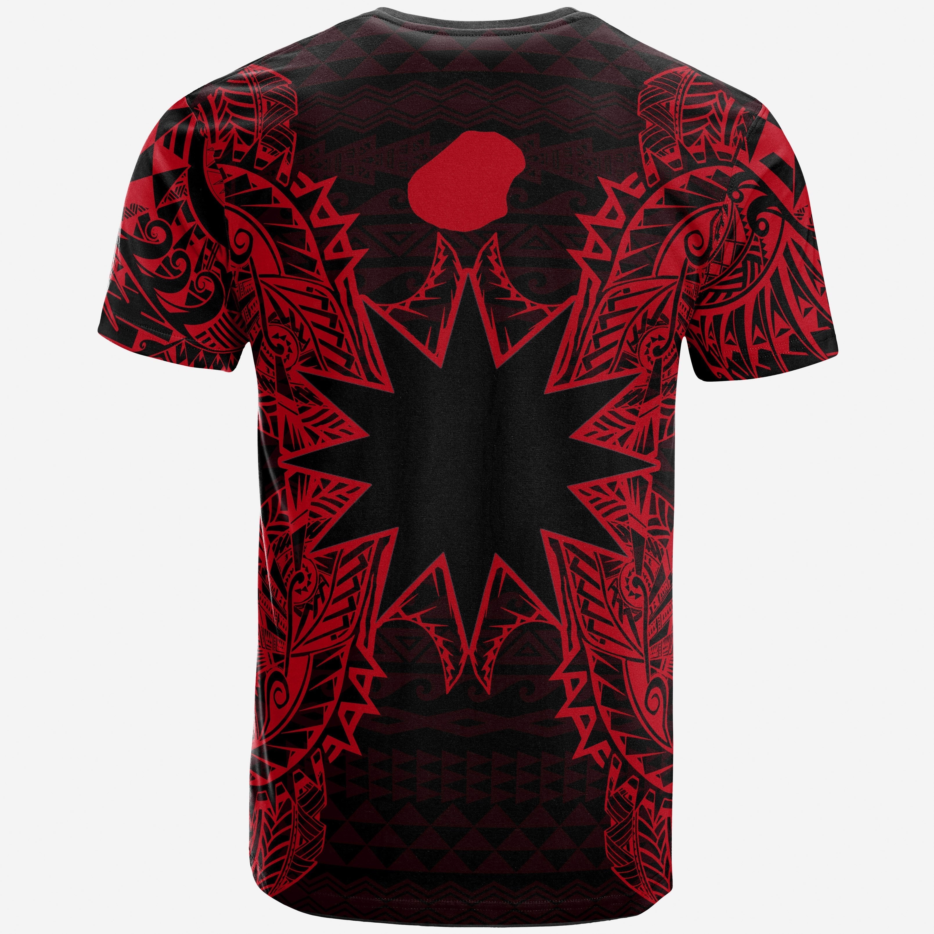 Vibe Hoodie Nauru All T shirt - Nauru FLag Map Polynesian Tattoo Red - Vibe Hoodie Shop