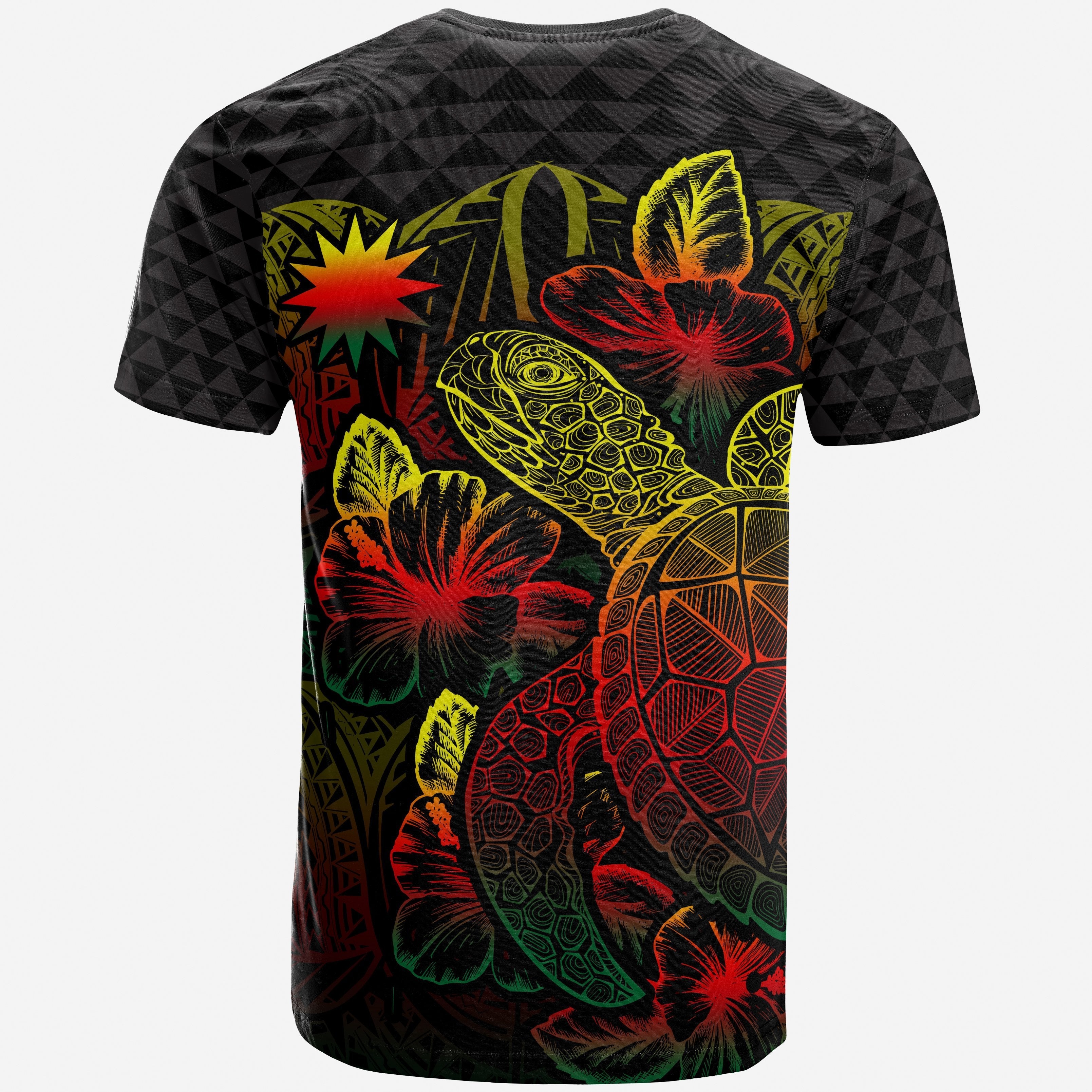 Vibe Hoodie Nauru T shirt - Nauru Flag Turtle Hibiscus Reggae - Vibe Hoodie Shop