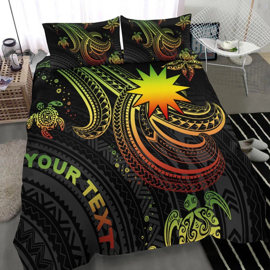 Nauru Custom Personalised Bedding Set - Reggae Turtle - Vibe Hoodie Shop