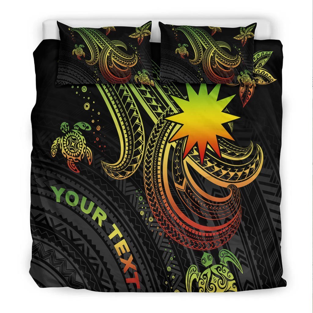 Nauru Custom Personalised Bedding Set - Reggae Turtle - Vibe Hoodie Shop
