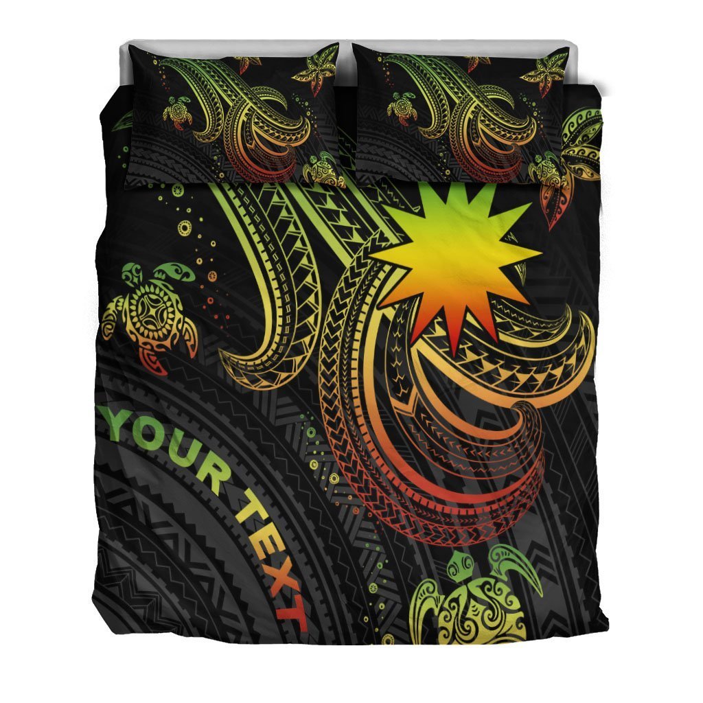 Nauru Custom Personalised Bedding Set - Reggae Turtle - Vibe Hoodie Shop