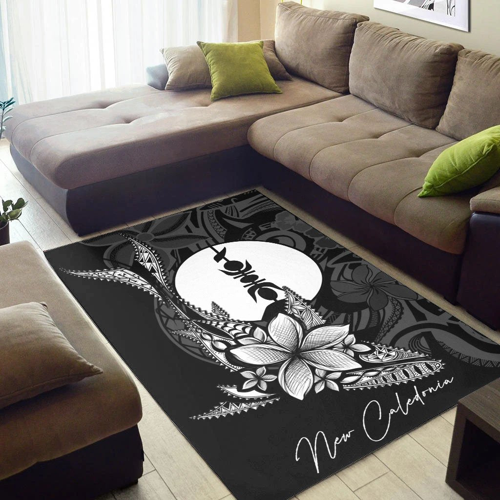 New Caledonia Area Rug - Fish With Plumeria Flowers Style - Vibe Hoodie Shop