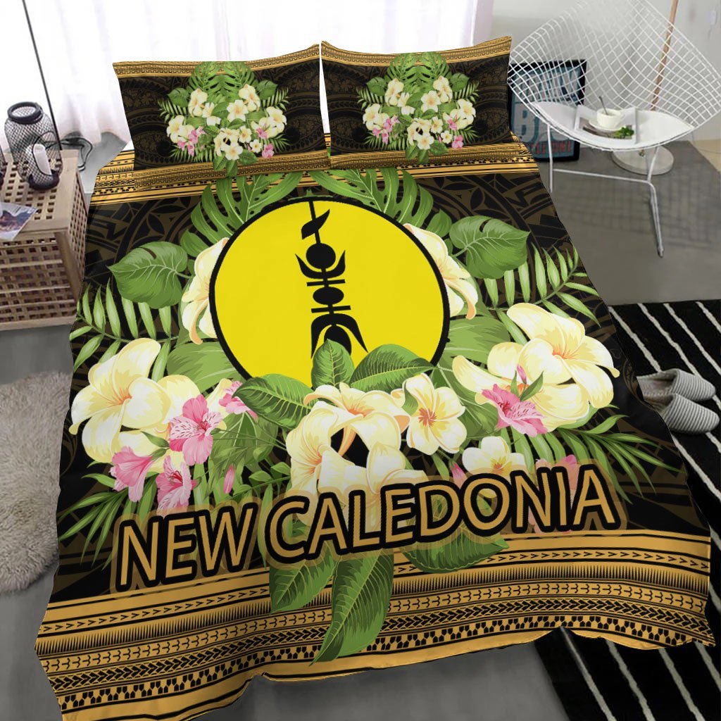 New Caledonia Bedding Set - Polynesian Gold Patterns Collection - Vibe Hoodie Shop
