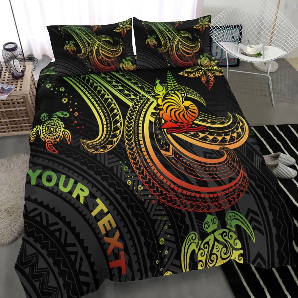 New Caledonia Custom Personalised Bedding Set - Reggae Turtle - Vibe Hoodie Shop