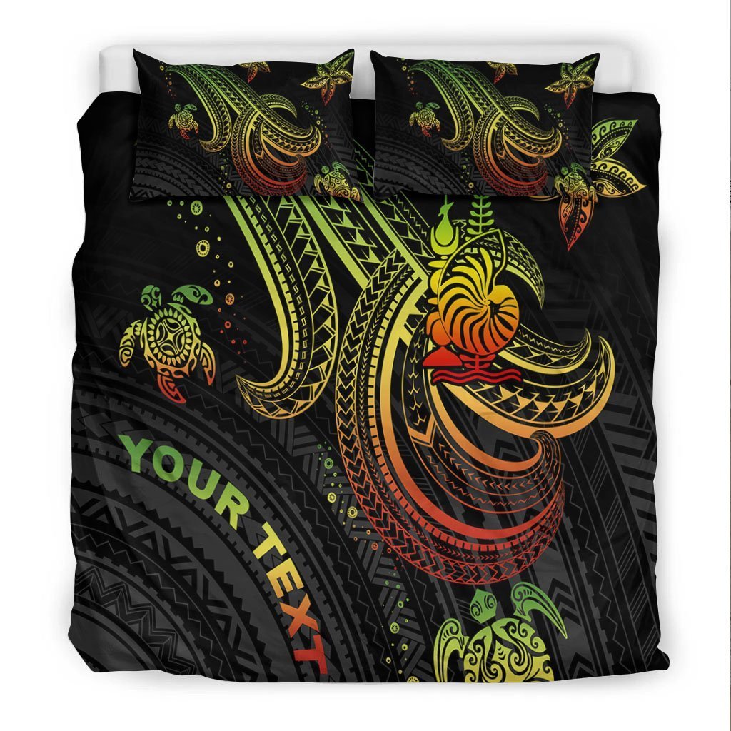 New Caledonia Custom Personalised Bedding Set - Reggae Turtle - Vibe Hoodie Shop