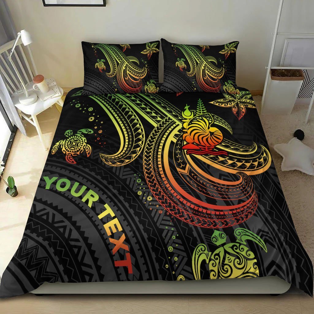 New Caledonia Custom Personalised Bedding Set - Reggae Turtle - Vibe Hoodie Shop
