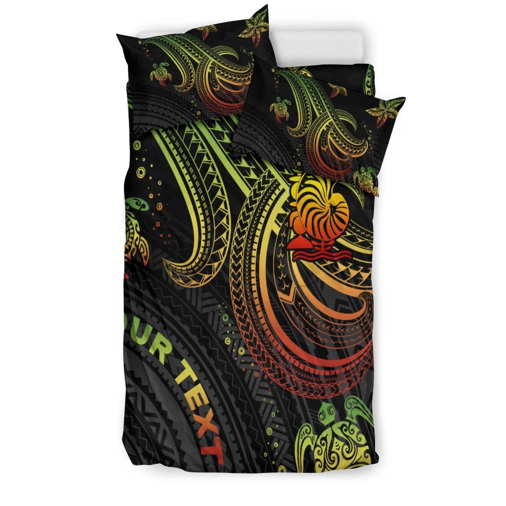 New Caledonia Custom Personalised Bedding Set - Reggae Turtle - Vibe Hoodie Shop