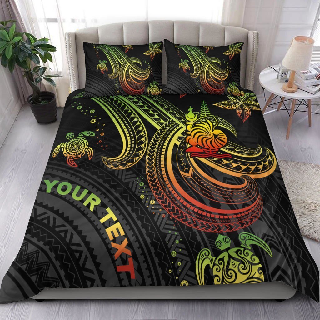 New Caledonia Custom Personalised Bedding Set - Reggae Turtle - Vibe Hoodie Shop