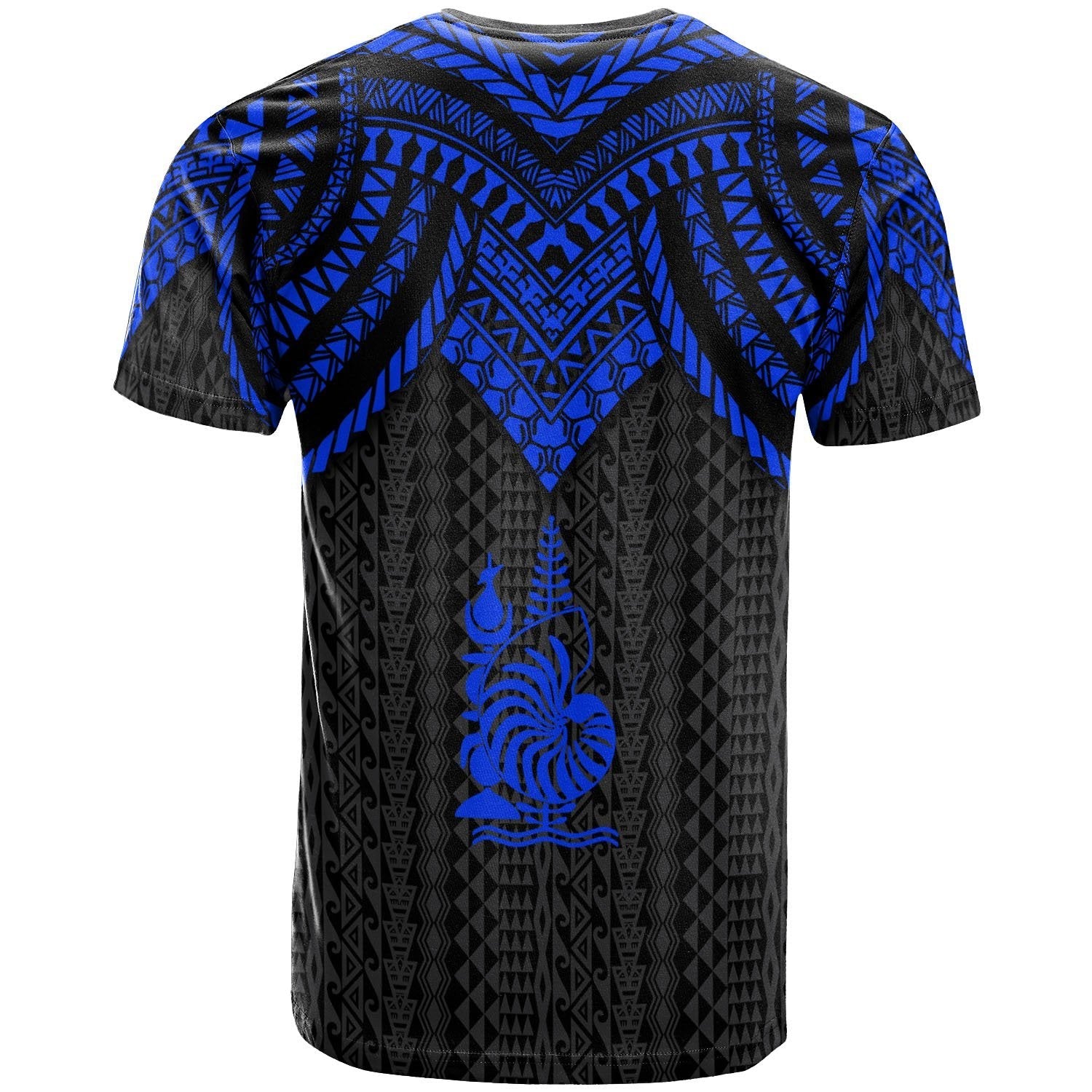 Vibe Hoodie New Caledonia Custom Personalised T shirt - Polynesian Armor Style Blue - Vibe Hoodie Shop