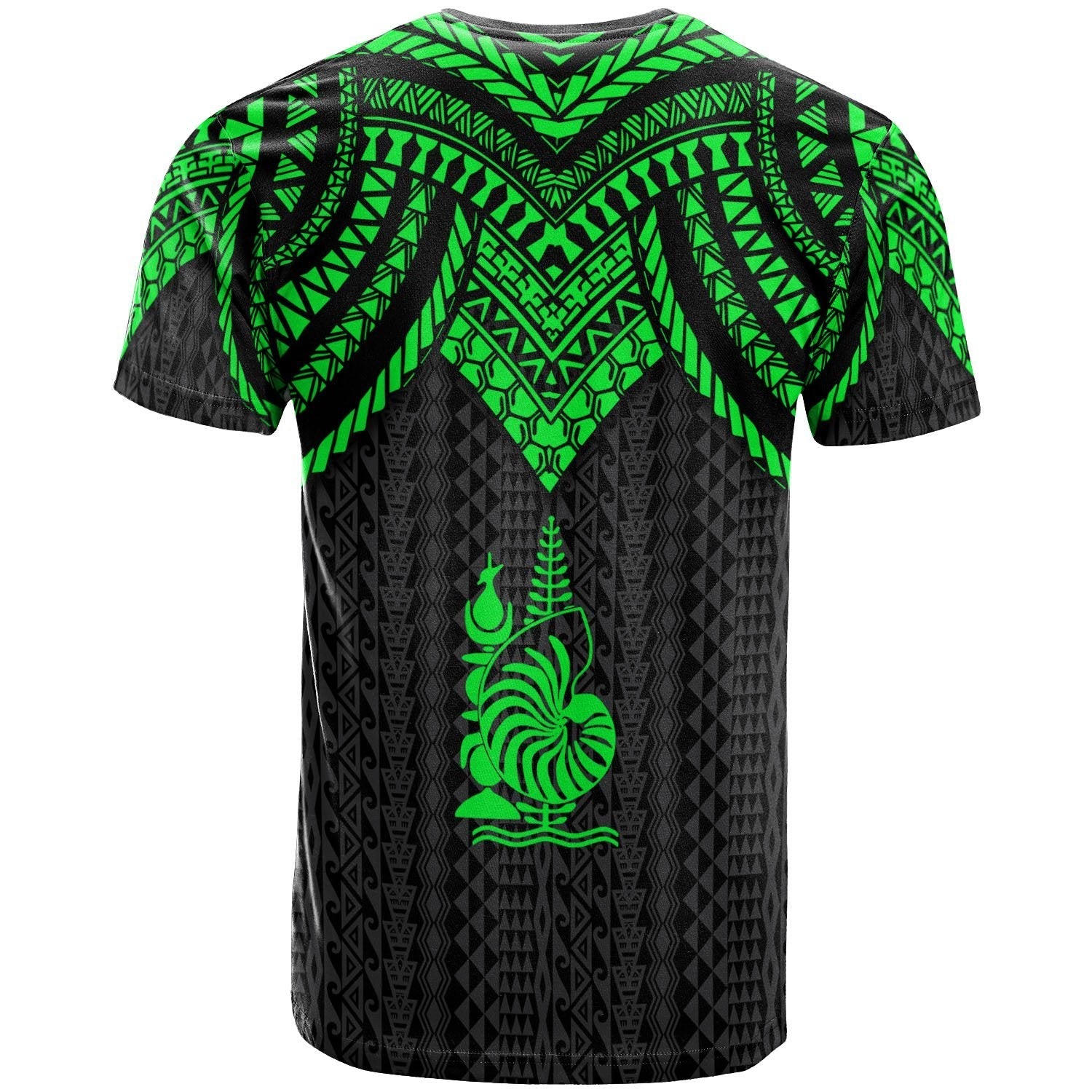 Vibe Hoodie New Caledonia Custom Personalised T shirt - Polynesian Armor Style Green - Vibe Hoodie Shop