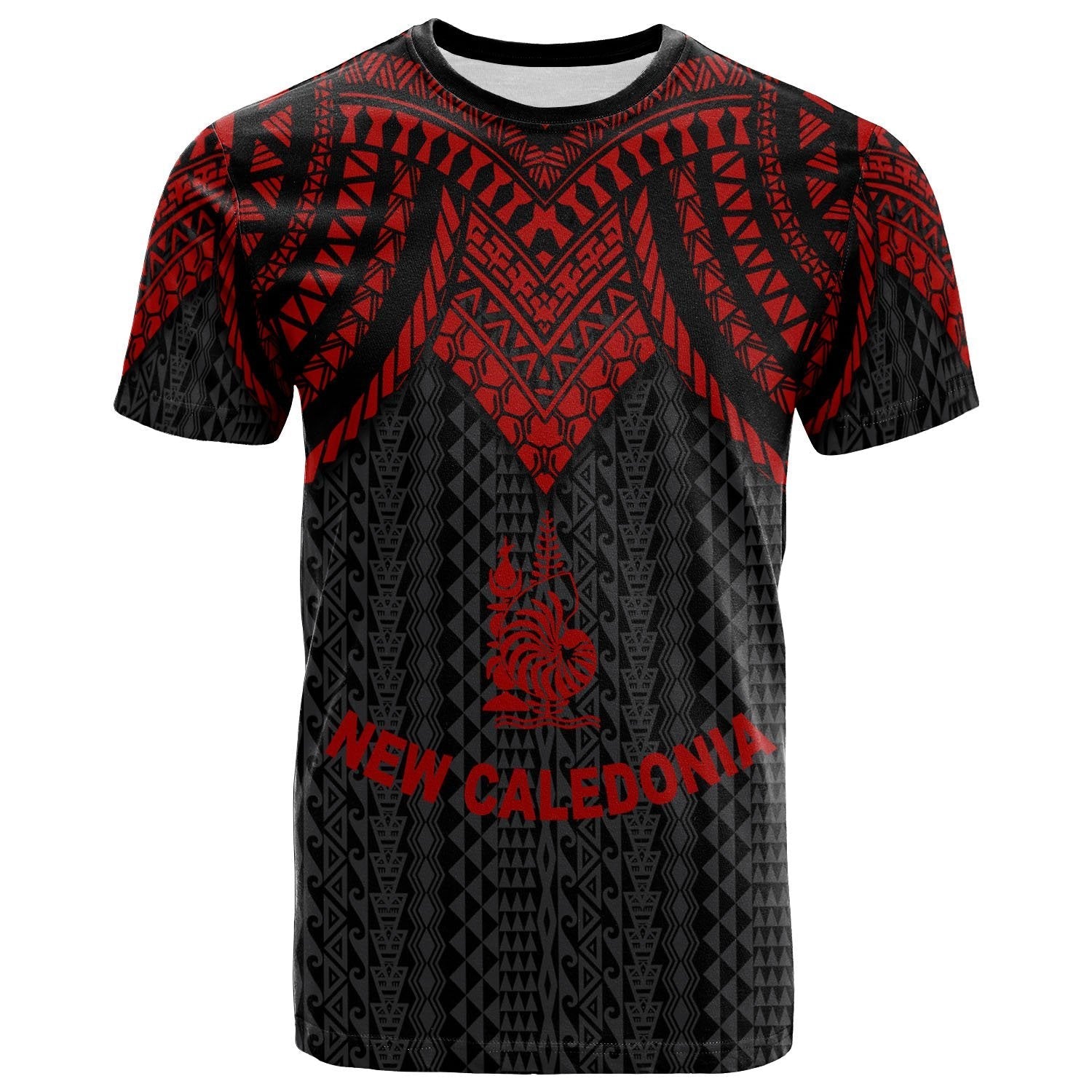 Vibe Hoodie New Caledonia T shirt - Polynesian Armor Style Red - Vibe Hoodie Shop