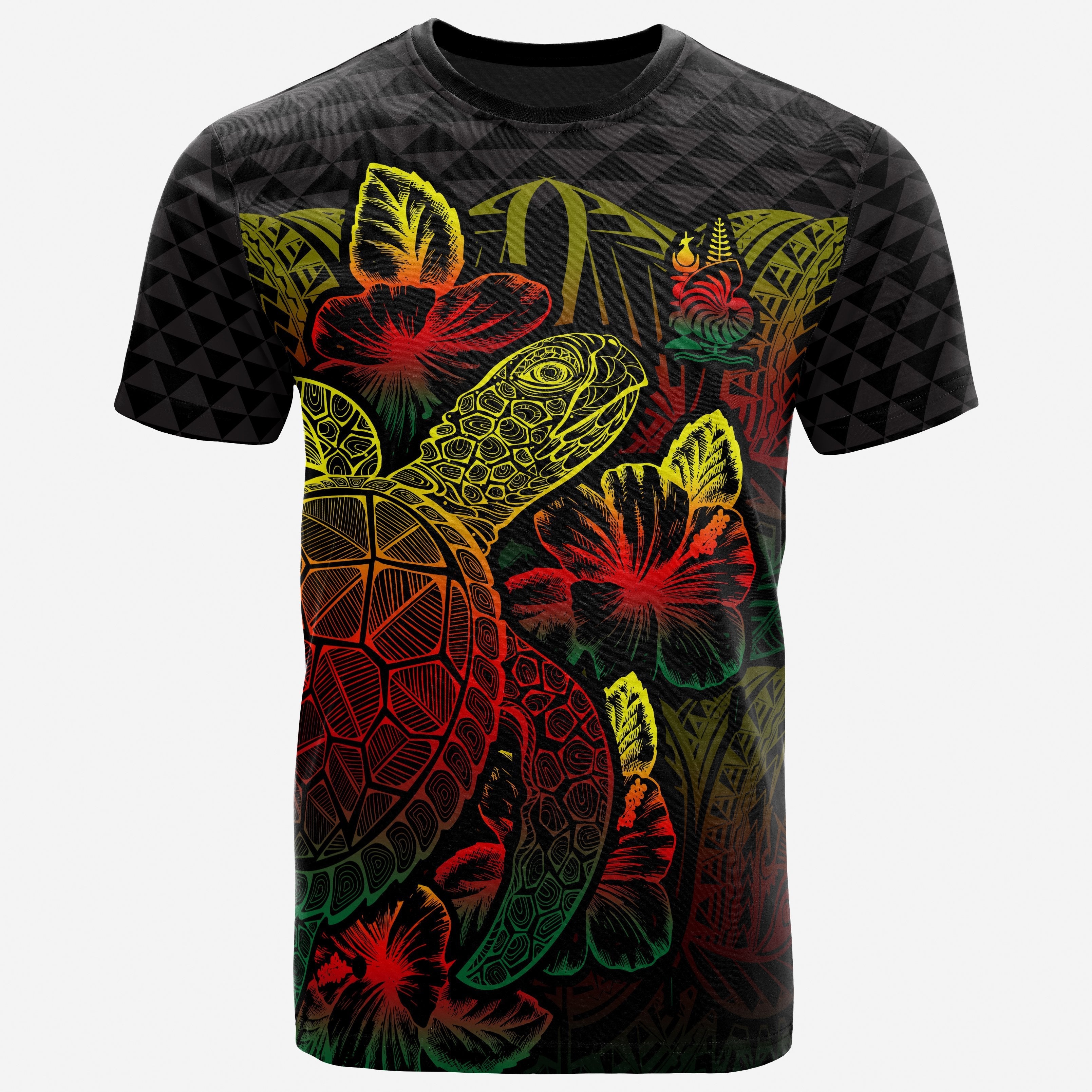 Vibe Hoodie New Caledonia T shirt - New Caledonia Coat Of Arms Turtle Hibiscus Reggae - Vibe Hoodie Shop