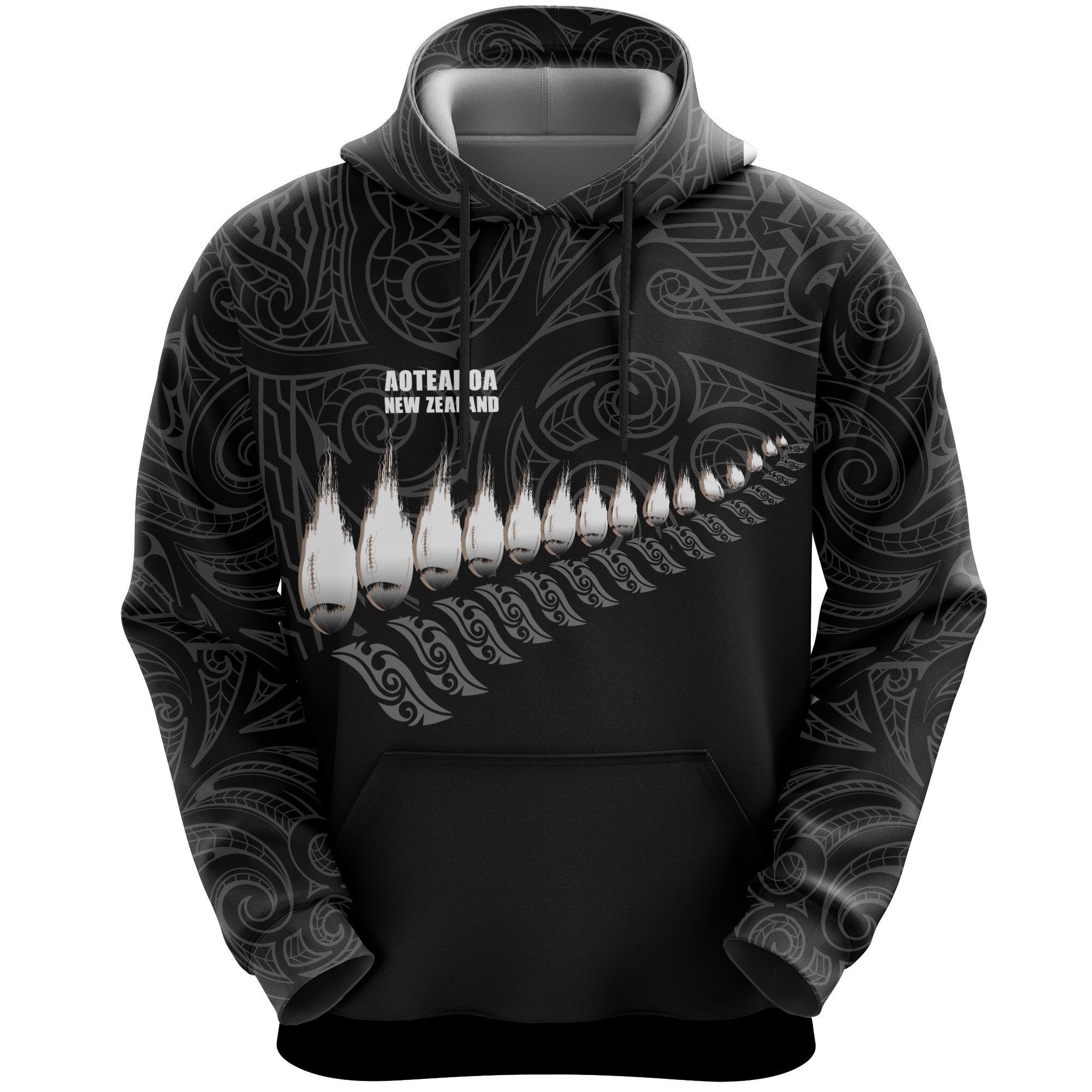 New Zealand Hoodie Rugby Silver Fern - Vibe Hoodie Shop