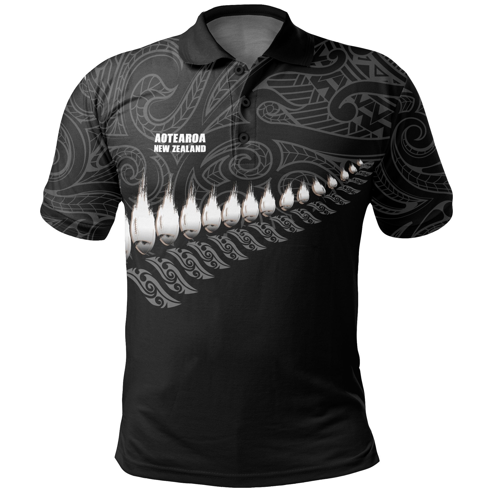 New Zealand Polo Shirt Rugby Silver Fern - Vibe Hoodie Shop