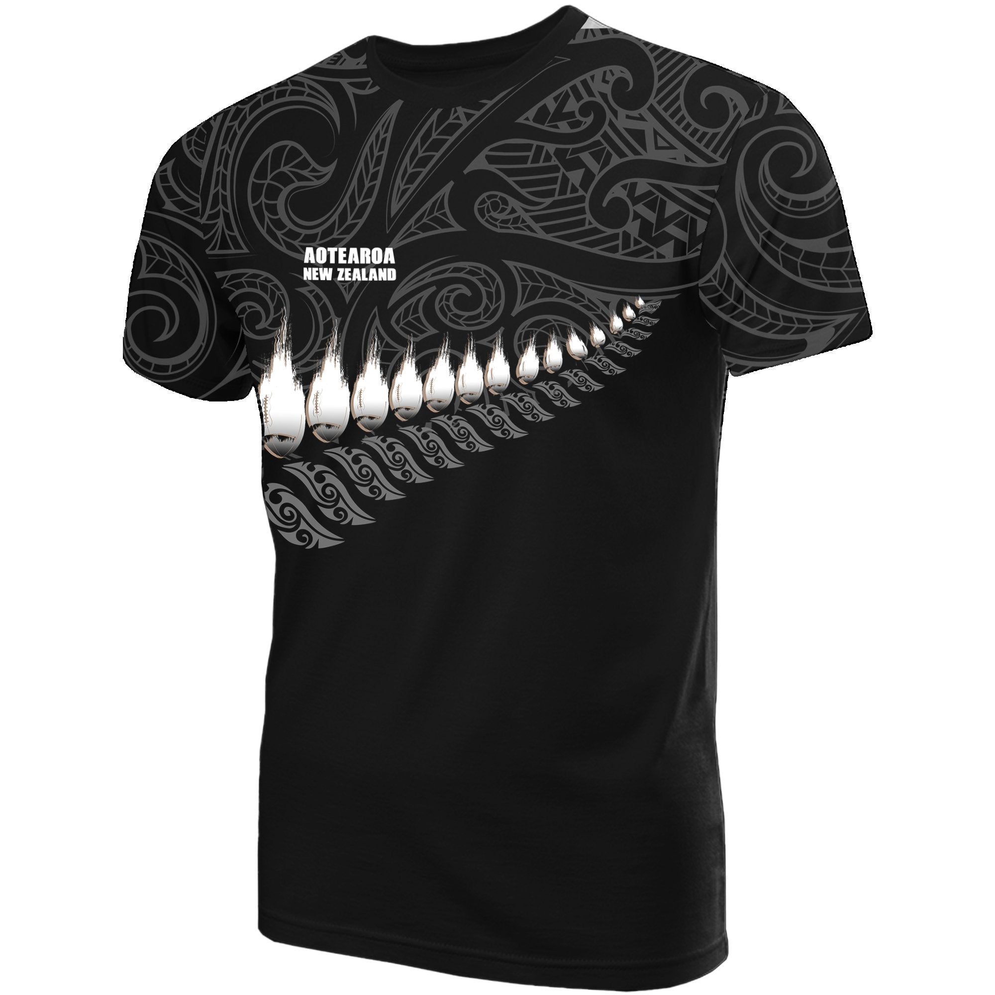 New Zealand T shirt Rugby Silver Fern - Vibe Hoodie Shop