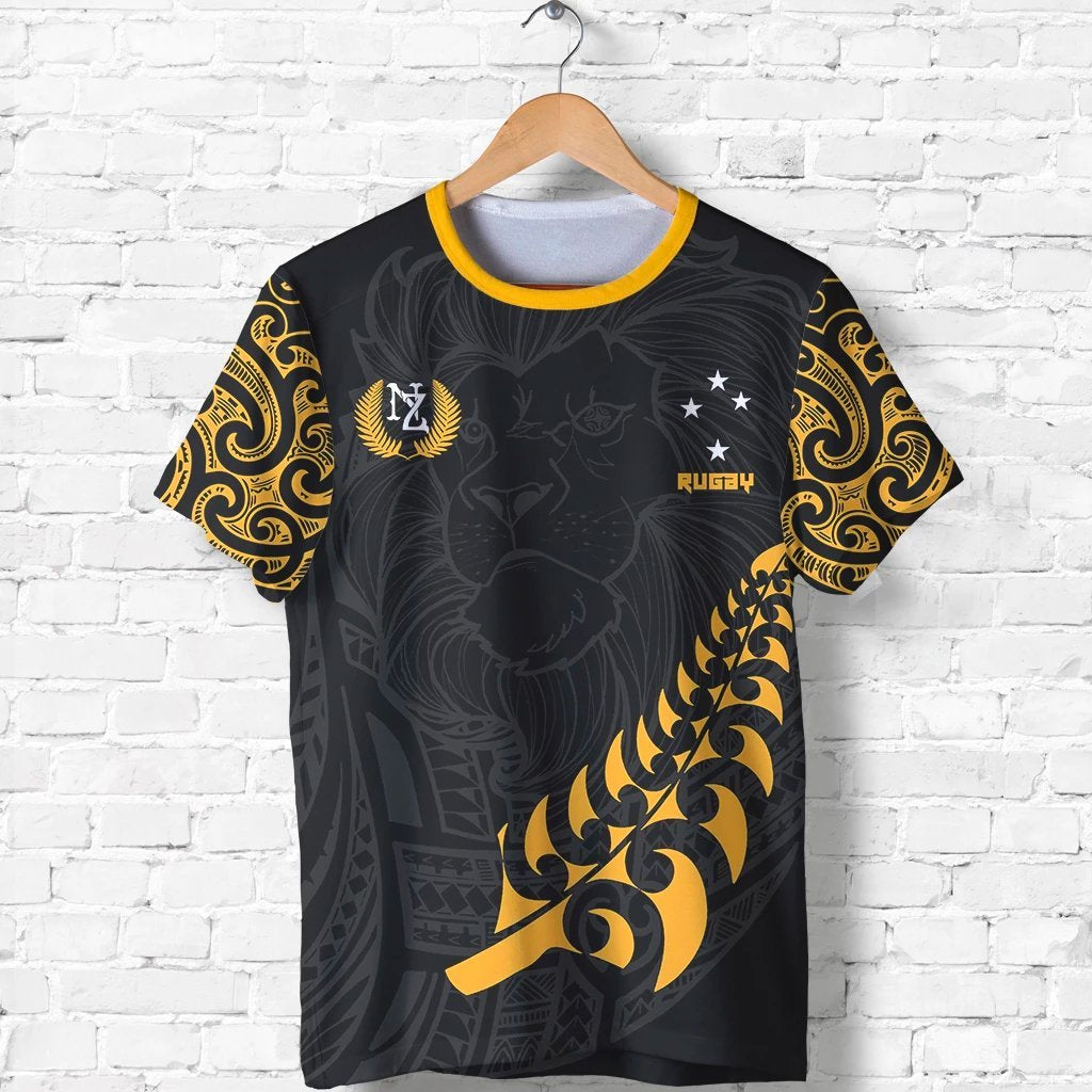 New Zealand Maori Lion Rugby T shirt - Customized - Vibe Hoodie Shop
