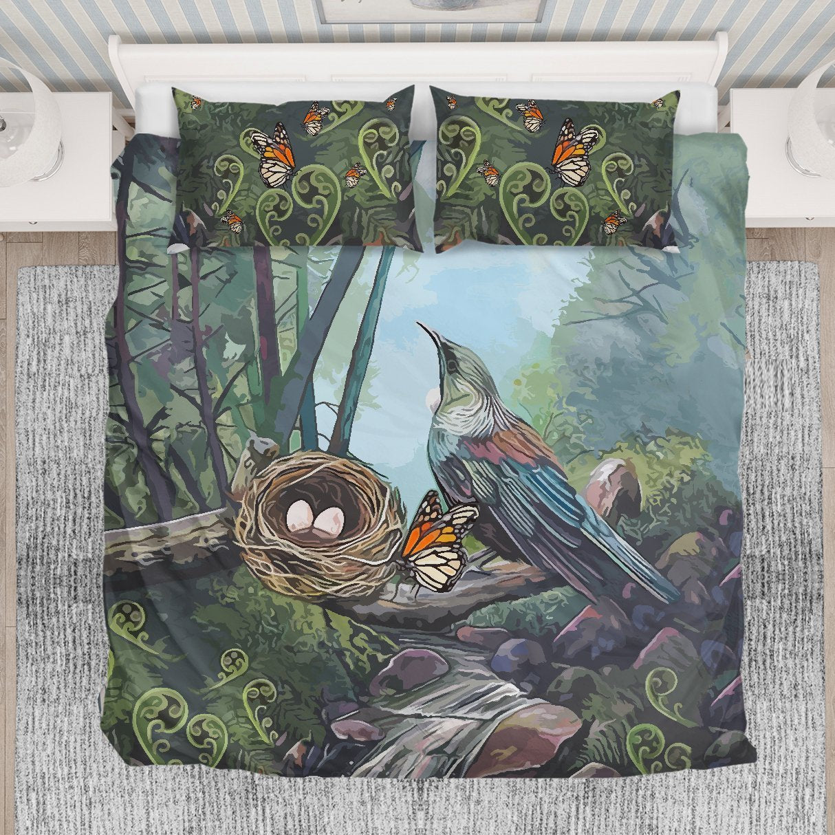New Zealand Bedding Set, Tui Bird Duvet Cover And Pillow Case - Vibe Hoodie Shop