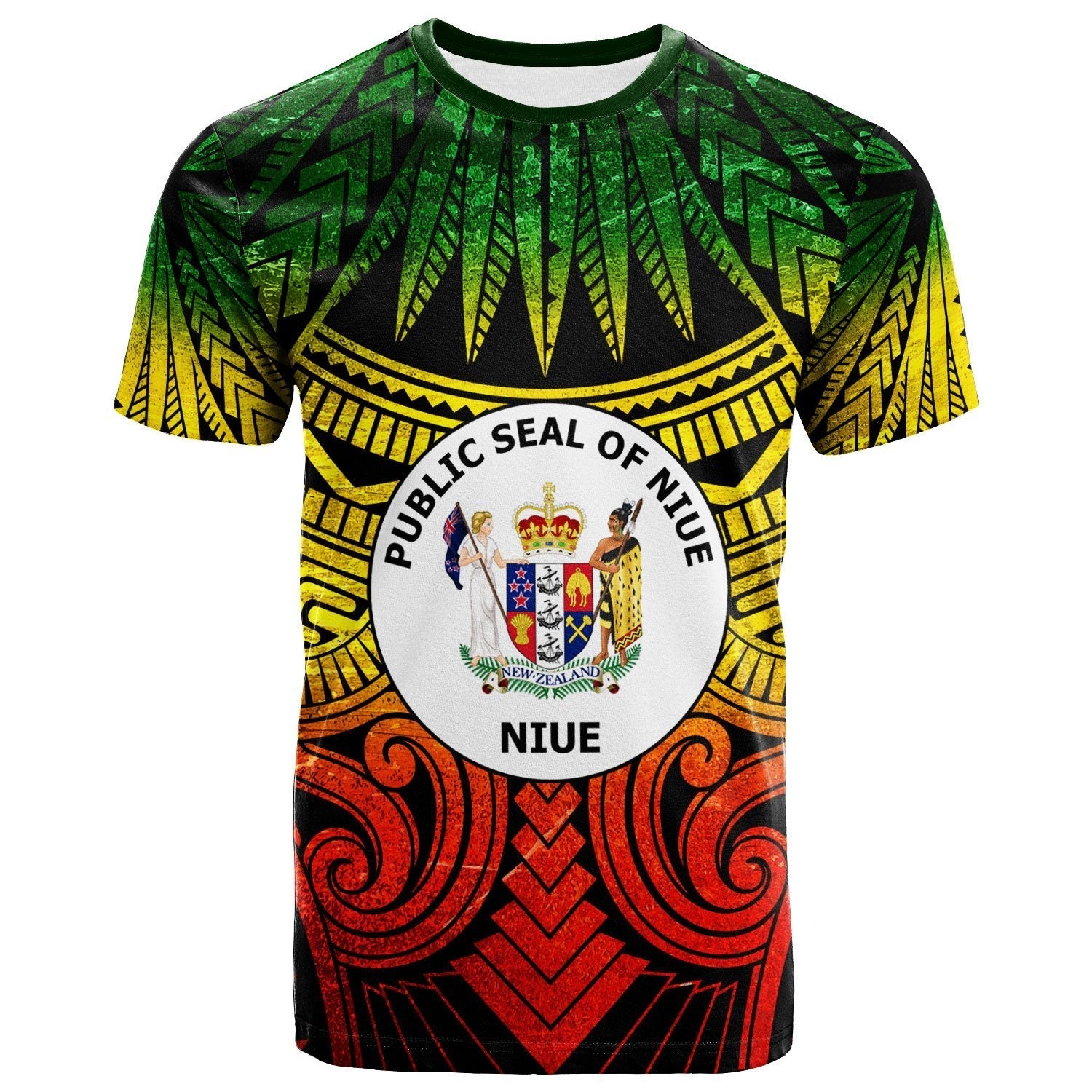 Niue T shirt - Reggae Classic Vignette Style - Vibe Hoodie Shop