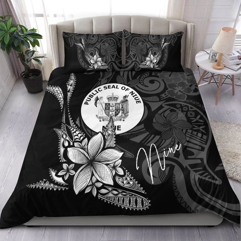 Niue Bedding Set - Fish With Plumeria Flowers Style - Vibe Hoodie Shop