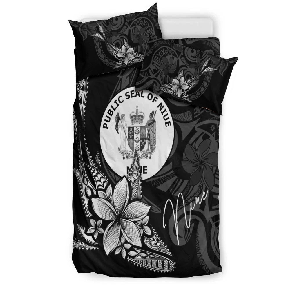 Niue Bedding Set - Fish With Plumeria Flowers Style - Vibe Hoodie Shop