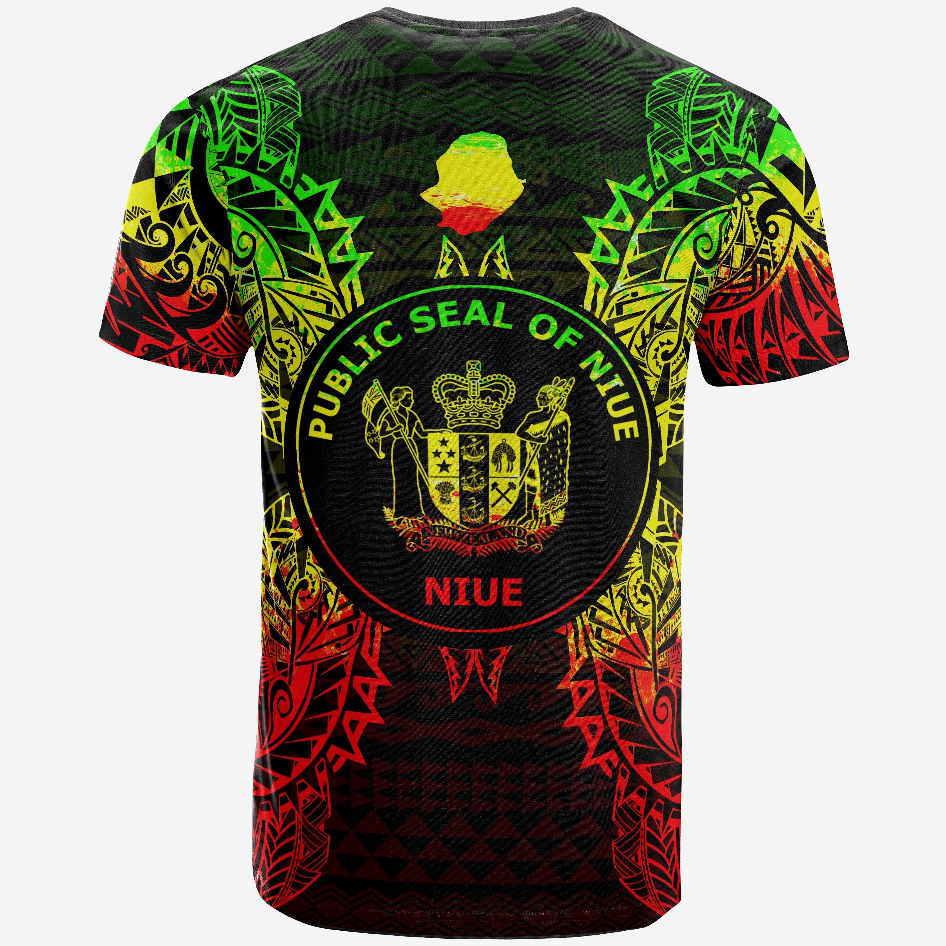 Vibe Hoodie Niue All T shirt - Niue Seal Map Polynesian Tattoo Reggae - Vibe Hoodie Shop