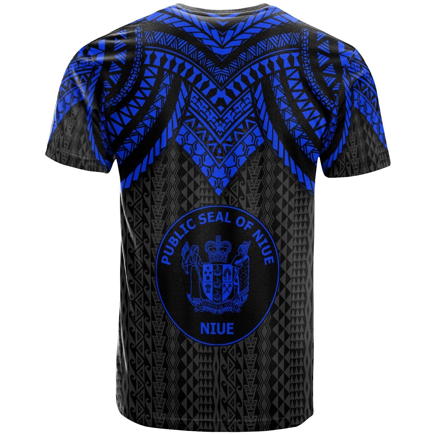 Vibe Hoodie Niue T shirt - Polynesian Armor Style Blue - Vibe Hoodie Shop