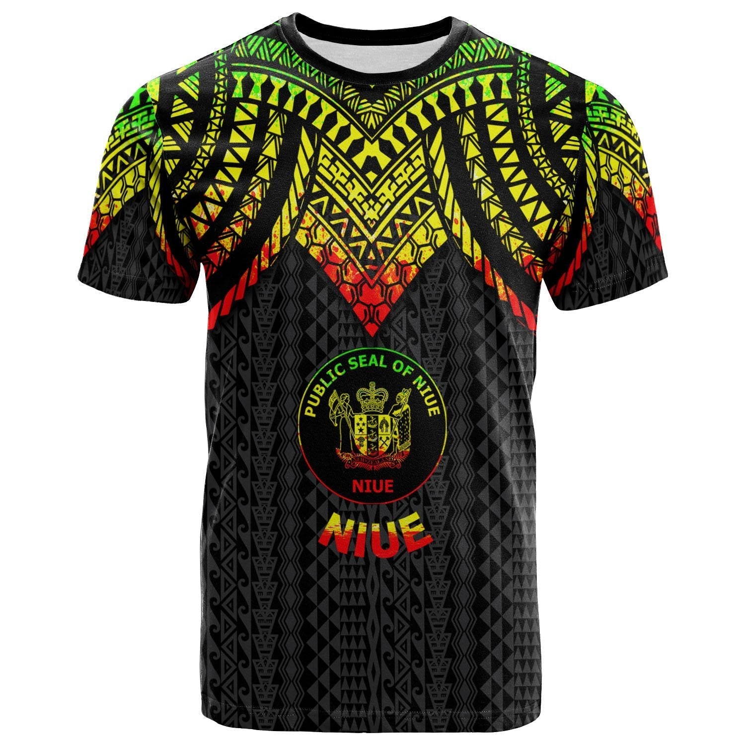 Vibe Hoodie Niue T shirt - Polynesian Armor Style Reagge - Vibe Hoodie Shop