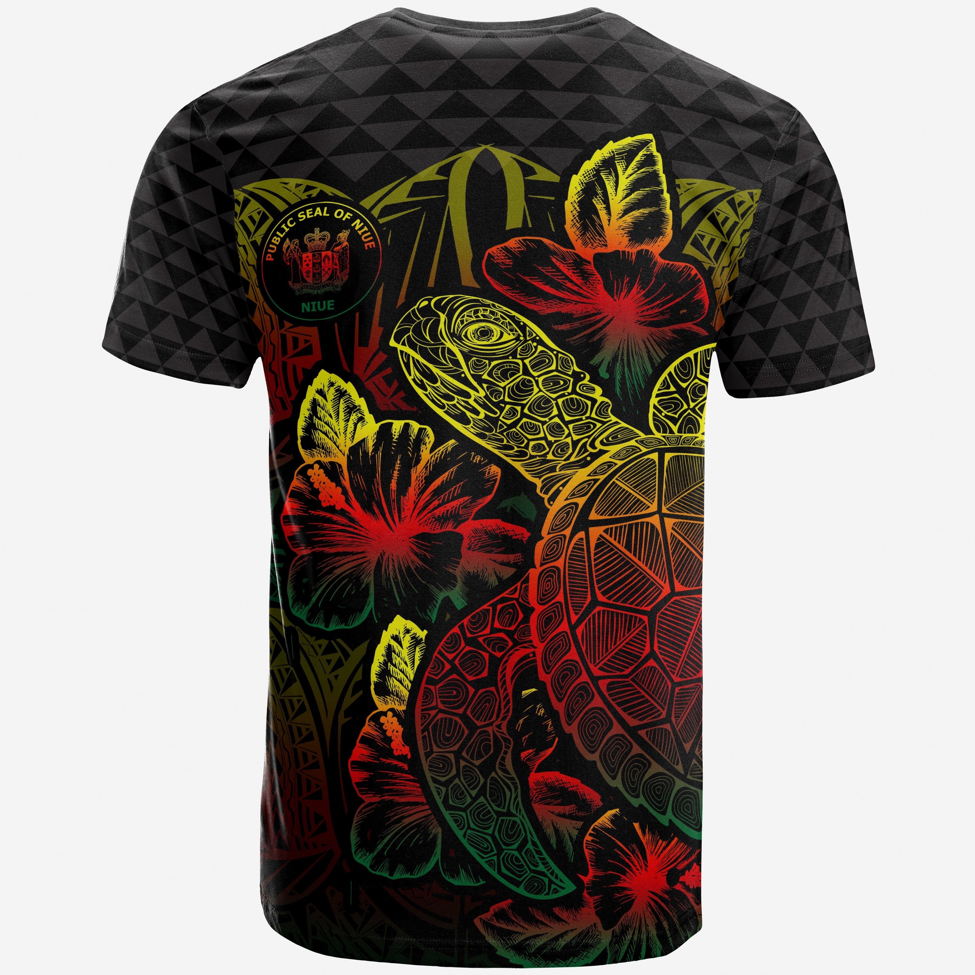 Vibe Hoodie Niue T shirt - Niue Seal Turtle Hibiscus Reggae - Vibe Hoodie Shop