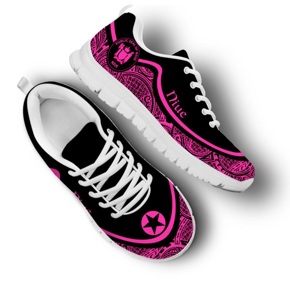 Niue Wave Sneakers - Polynesian Pattern Pink Color - Vibe Hoodie Shop