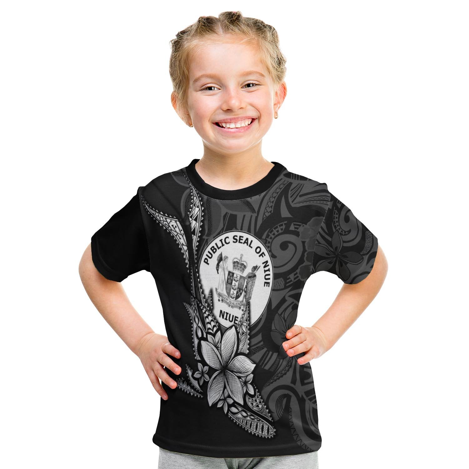 Niue T shirt - Fish With Plumeria Flowers Style - Vibe Hoodie Shop