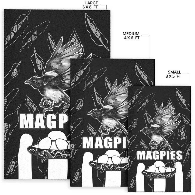 Collingwood Magpies Area Rug Indigenous Guernsey No2 Version - Vibe Hoodie Shop