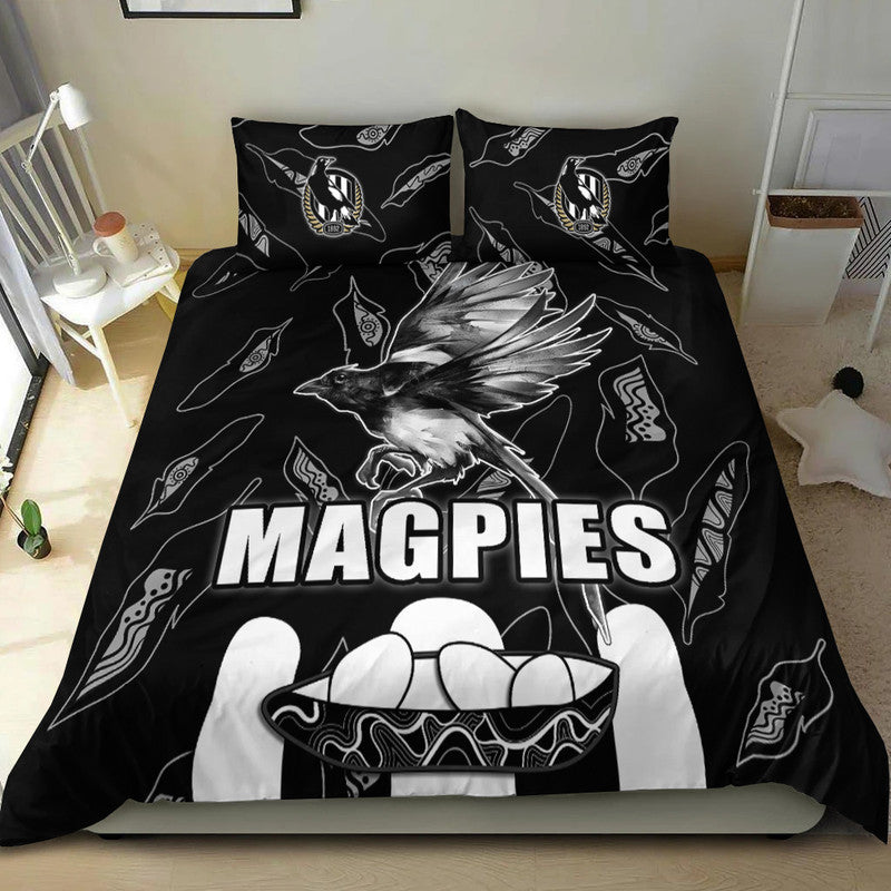 Collingwood Magpies Bedding Set Indigenous Guernsey No2 Version - Vibe Hoodie Shop