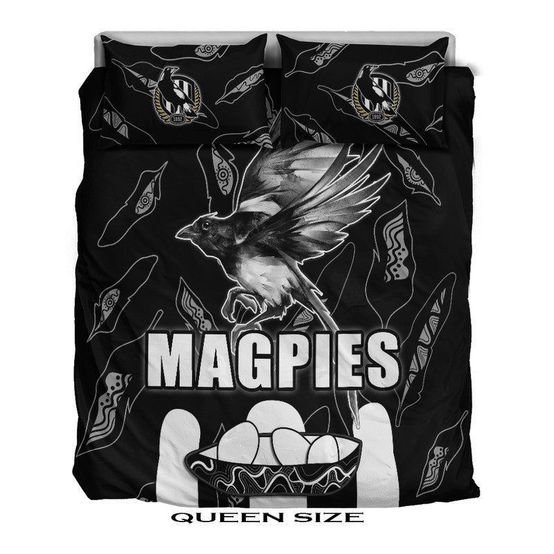 Collingwood Magpies Bedding Set Indigenous Guernsey No2 Version - Vibe Hoodie Shop
