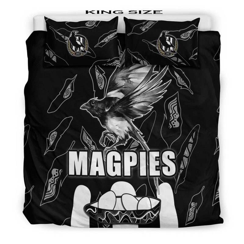 Collingwood Magpies Bedding Set Indigenous Guernsey No2 Version - Vibe Hoodie Shop