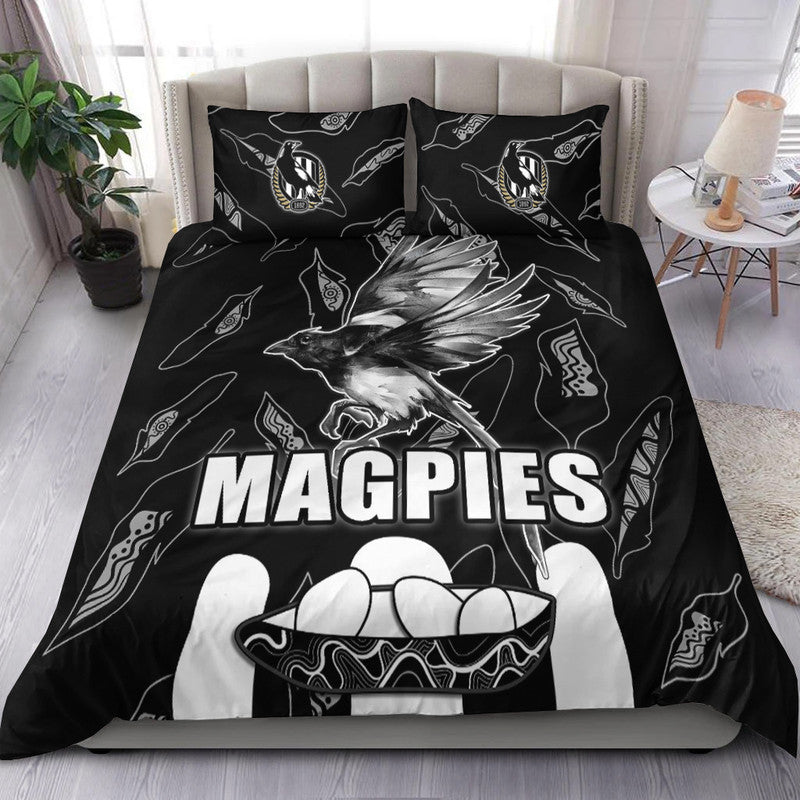 Collingwood Magpies Bedding Set Indigenous Guernsey No2 Version - Vibe Hoodie Shop