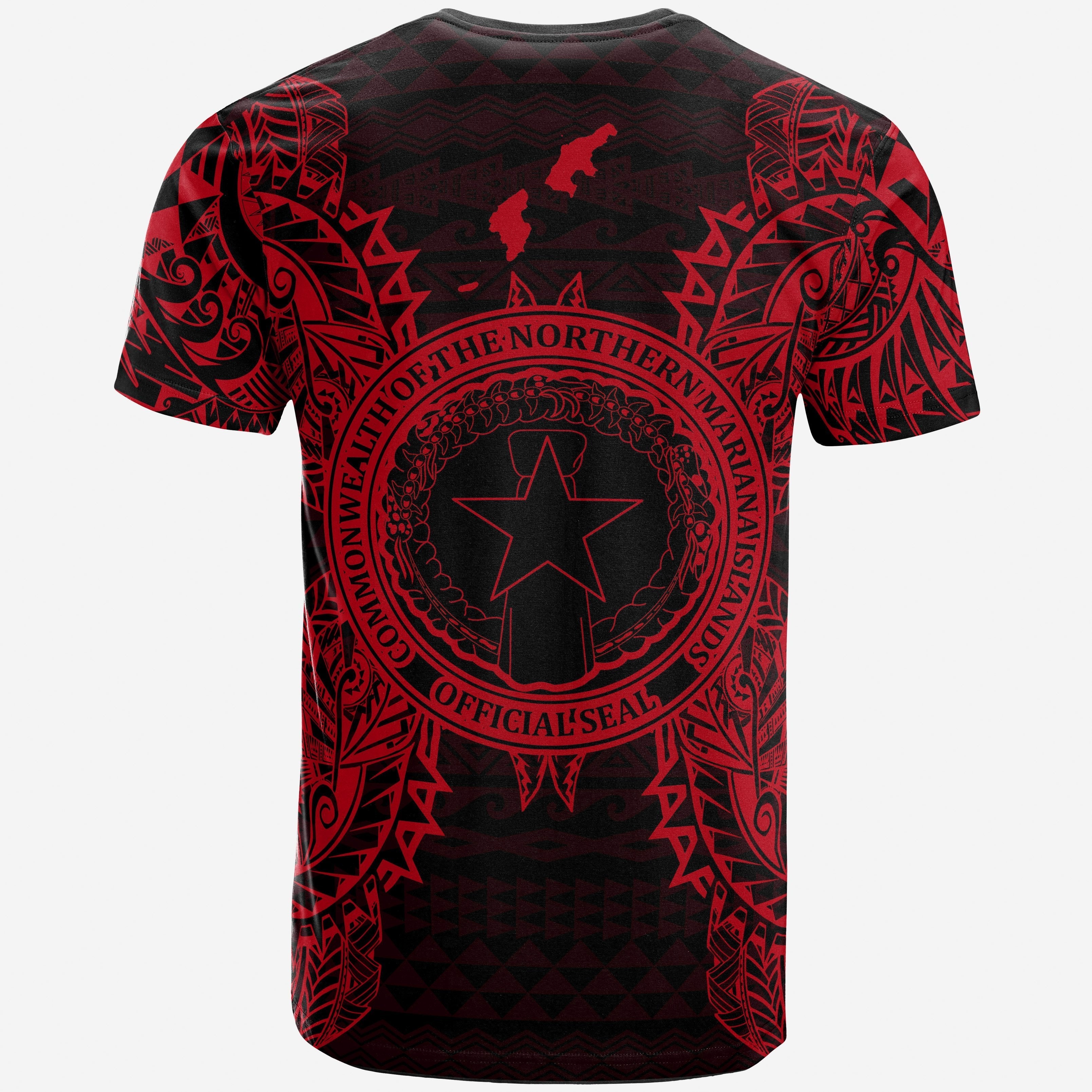Vibe Hoodie Northern Mariana Islands All T shirt - Northern Mariana Islands Seal Map Polynesian Tattoo Red - Vibe Hoodie Shop