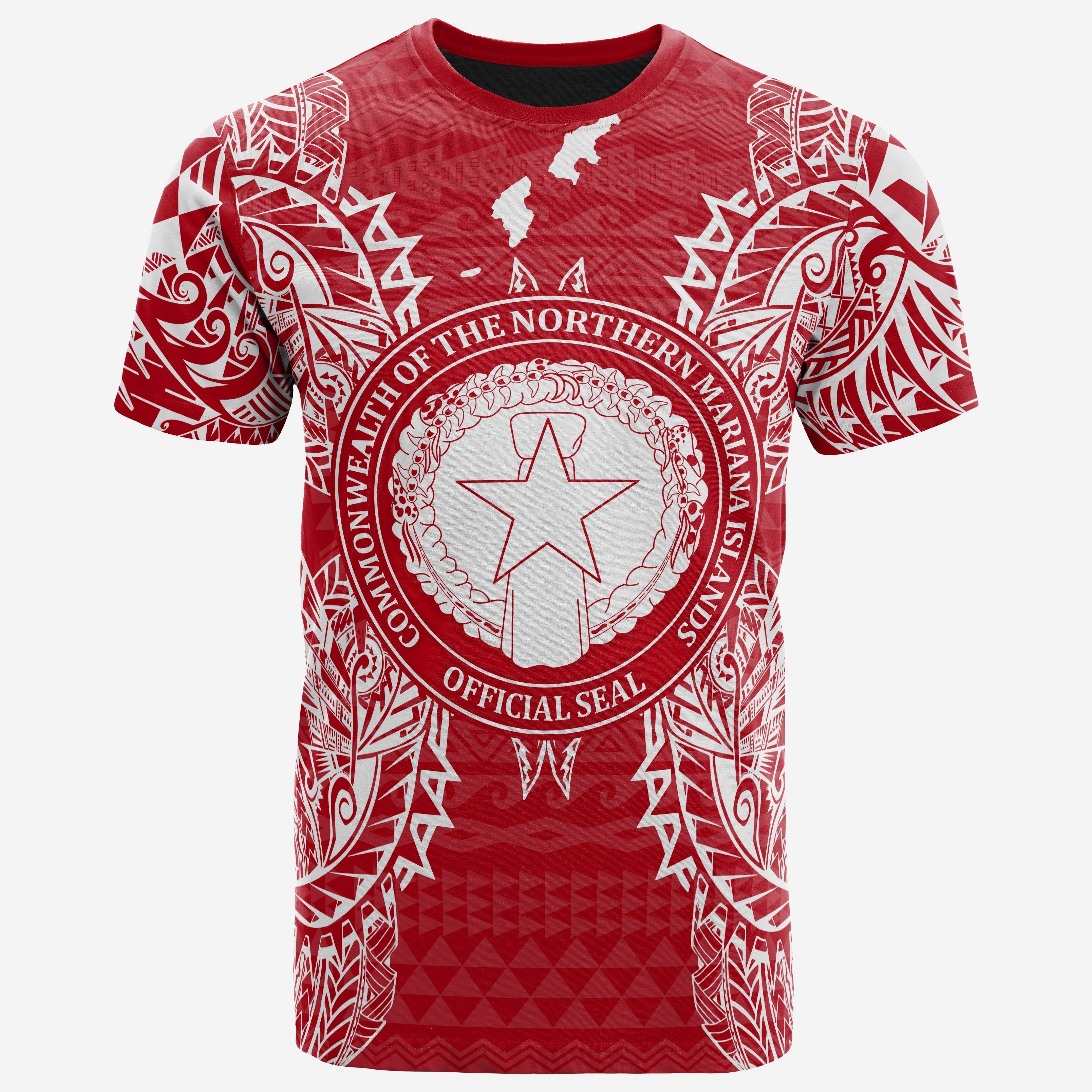 Vibe Hoodie Northern Mariana Islands All T shirt - Northern Mariana Islands Seal Map Polynesian Tattoo Red White - Vibe Hoodie Shop