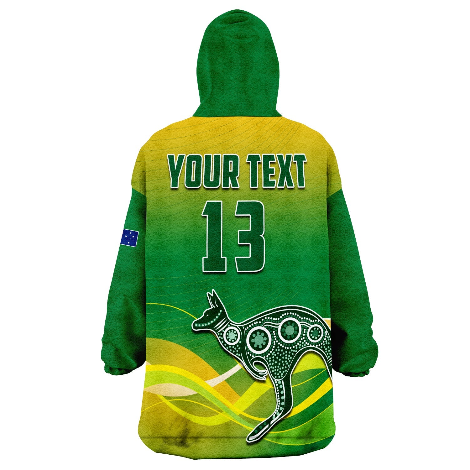 (Custom Text and Number) Australia Rugby Wearable Blanket Hoodie Champions RLWC Kangaroos World Cup Rugby - Vibe Hoodie Shop