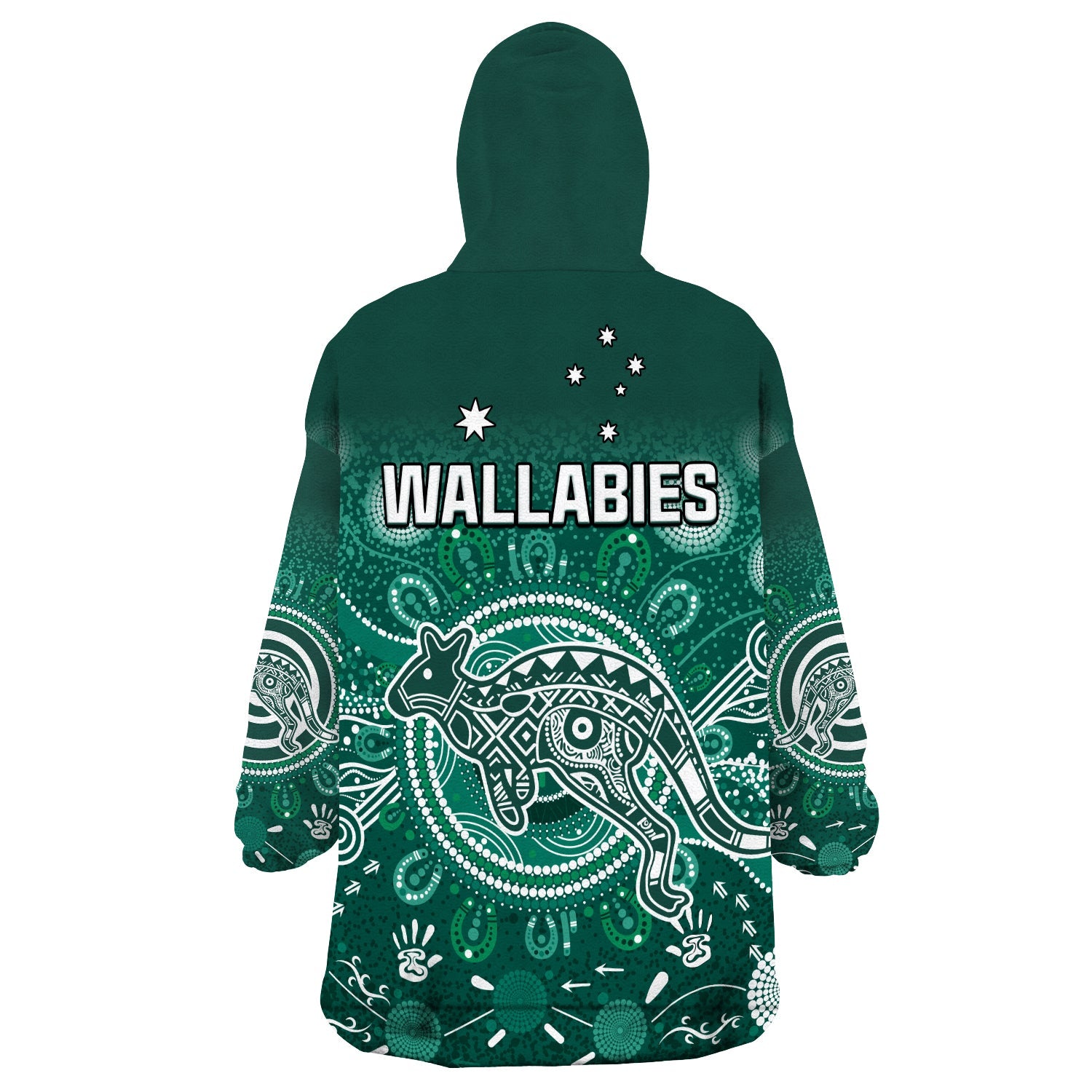 Wallabies Rugby Australia Wearable Blanket Hoodie Aboriginal - Vibe Hoodie Shop