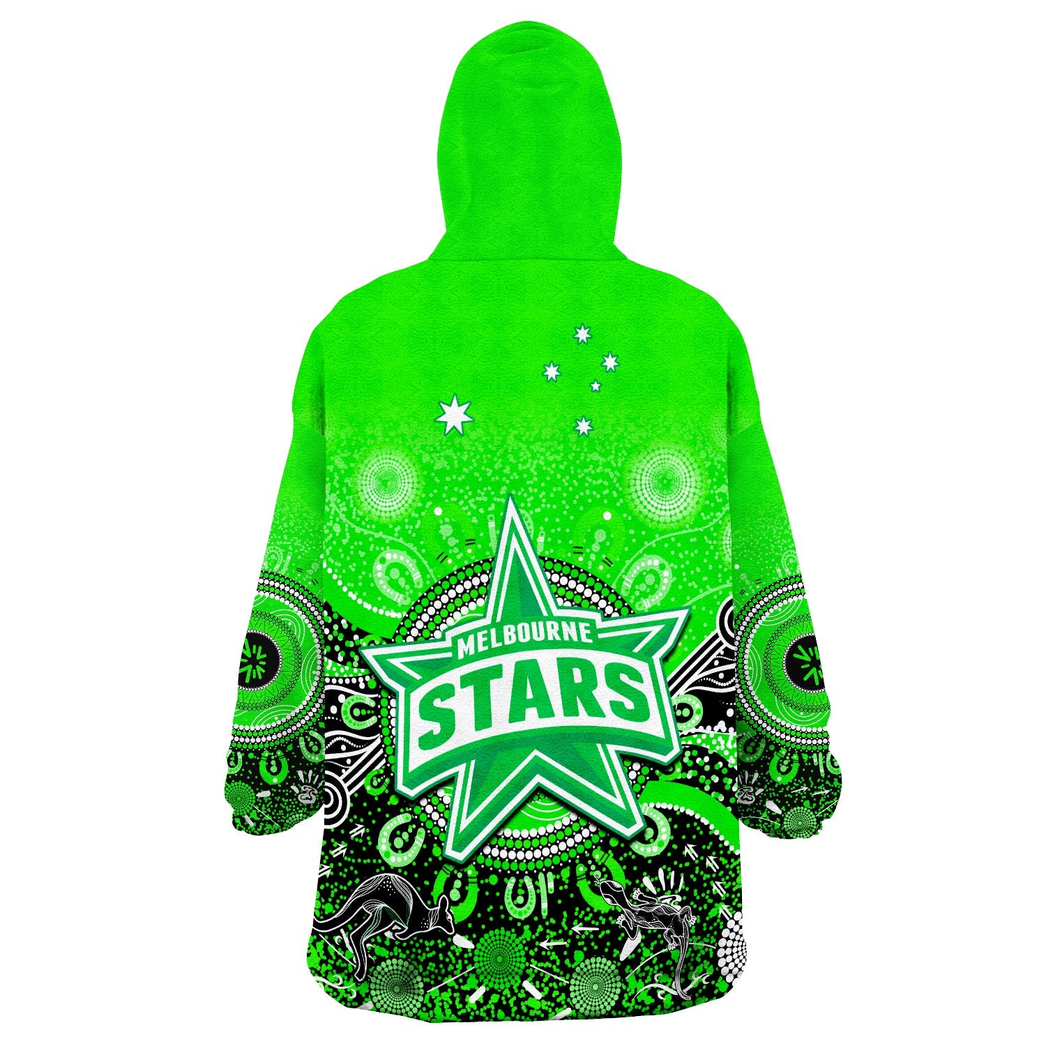 Melbourne Stars Wearable Blanket Hoodie Cricket Aboriginal - Vibe Hoodie Shop