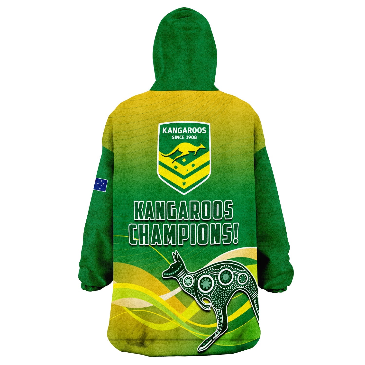 Australia Rugby Wearable Blanket Hoodie Champions RLWC Kangaroos World Cup Rugby - Vibe Hoodie Shop