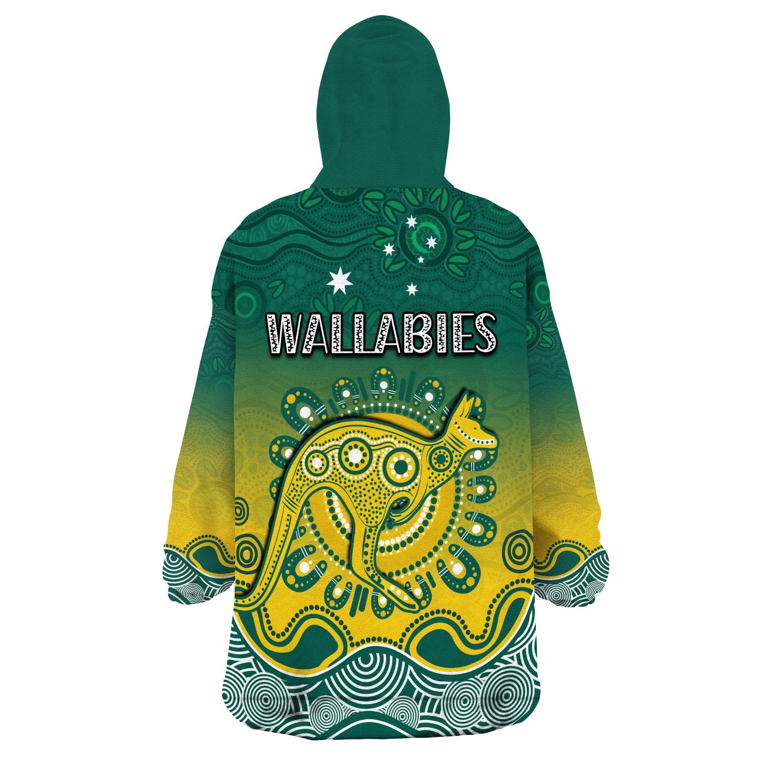 Wallabies Rugby Australia Wearable Blanket Hoodie Aboriginal - Vibe Hoodie Shop