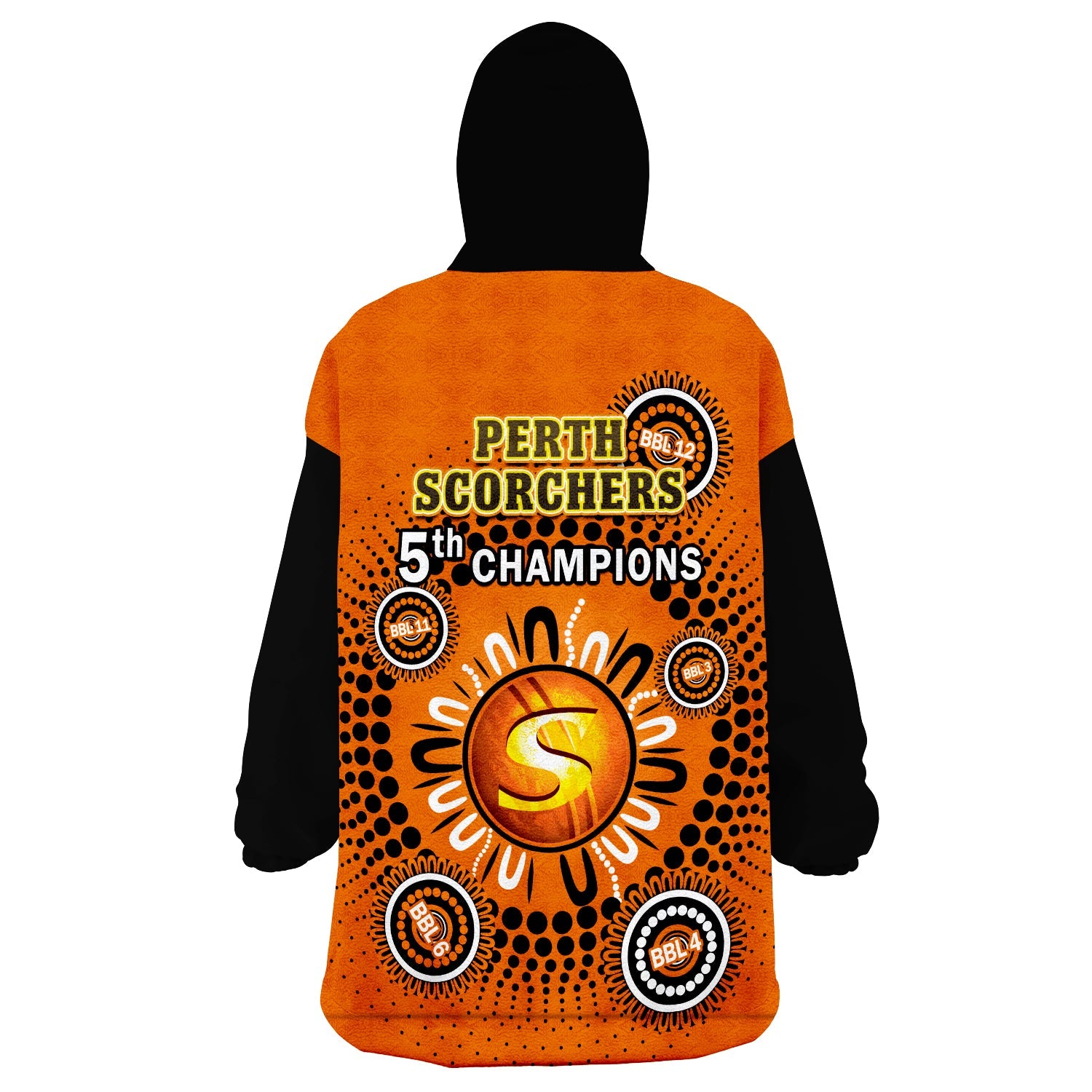 Perth Scorchers Cricket Wearable Blanket Hoodie Indigenous 5th Champions BBL Proud - Vibe Hoodie Shop