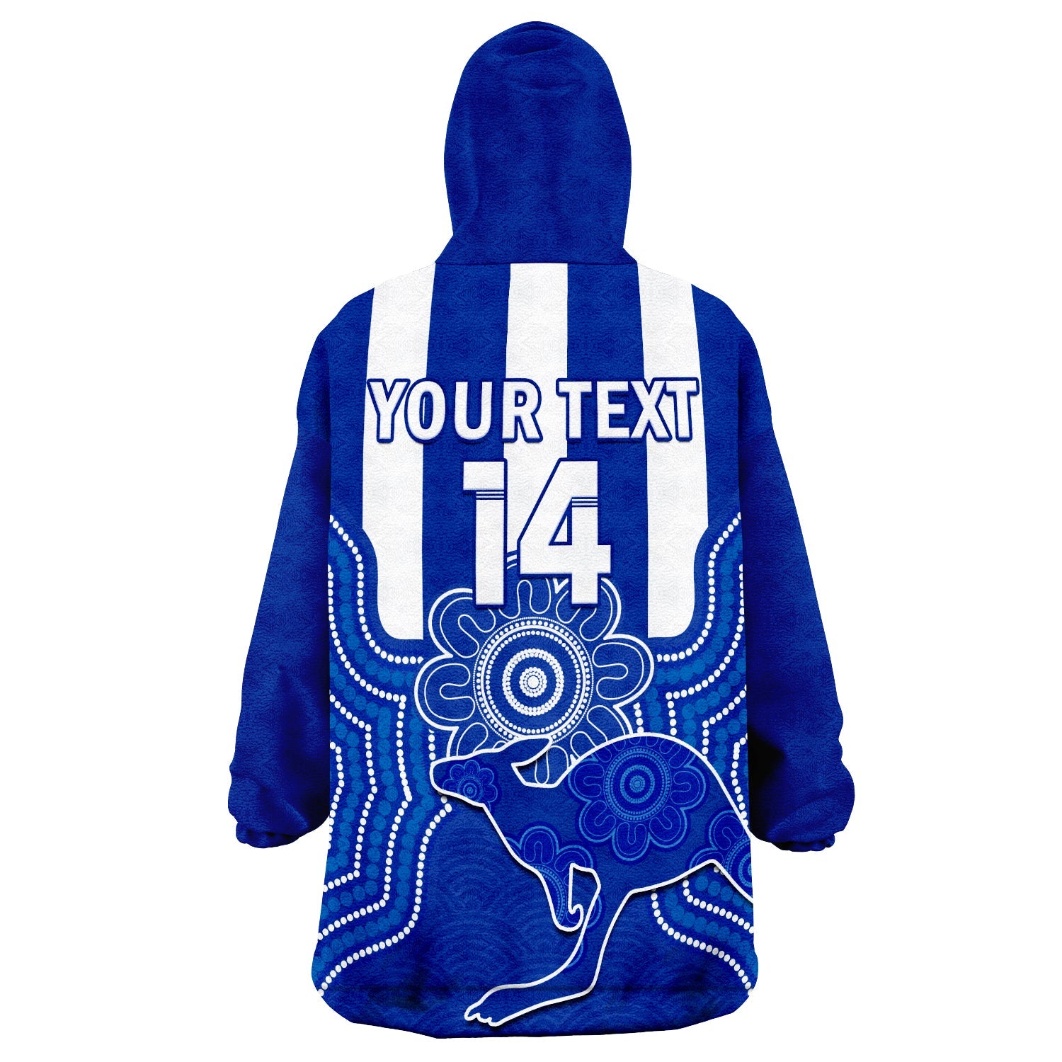 (Custom Text And Number) Laramba Football Wearable Blanket Hoodie Roos Aboriginal Art - Vibe Hoodie Shop