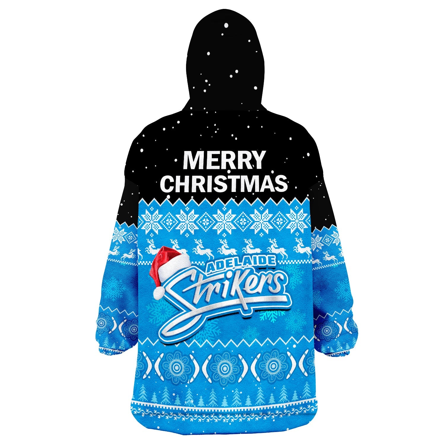 Adelaide Strikers Cricket Wearable Blanket Hoodie Aboriginal Merry Christmas - Vibe Hoodie Shop