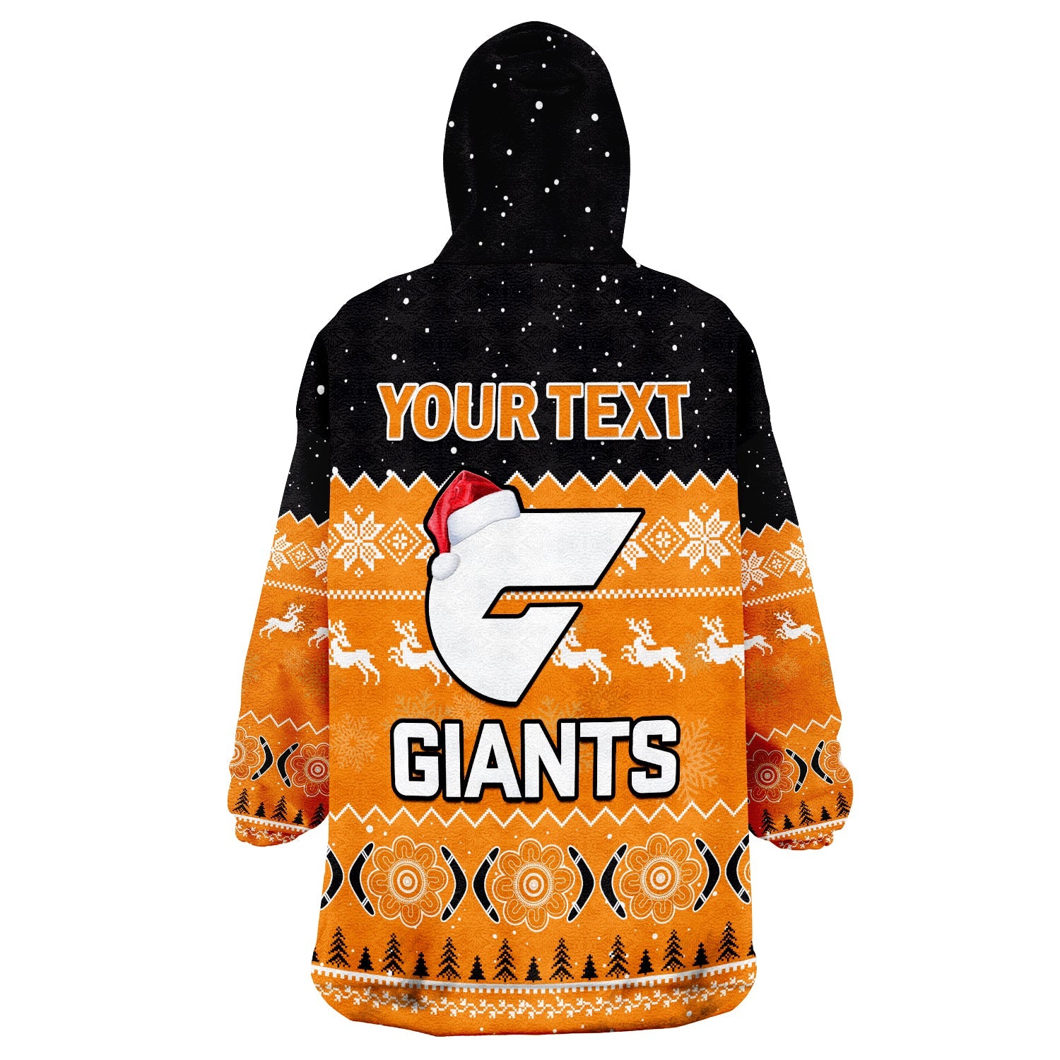 (Custom Personalised) Greater Western Sydney Football Wearable Blanket Hoodie Giants Aboriginal Merry Christmas - Vibe Hoodie Shop